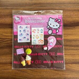 Hello Kitty Text Book Cover Stretchable Stickers Eraser Little Twin Stars Lot